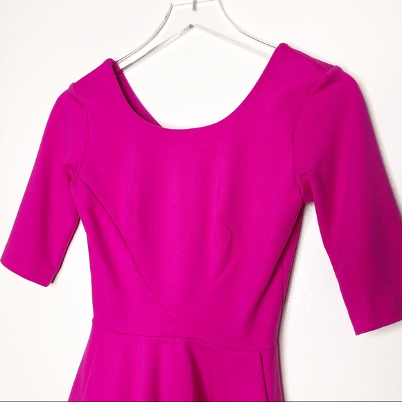 Amanda Uprichard | Magenta Structured Peplum Top S - Picture 2 of 6